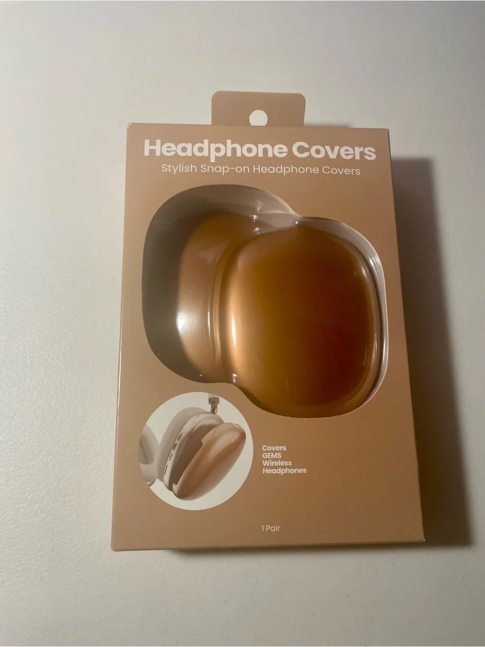GEMS Metallic Gold Snap-On Headphone Covers NIB Fits GEMS Over Ear Wireless